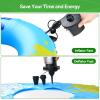 imagePULIDIKI Electric Air Pump for Inflatables Air Mattress Pump with 3 Nozzles Inflator Deflator Portable Quick Air Pump for Camping Air Mattress Bed Air Sofa Pool Toys Swimming Rings AC DC 50W