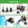 imagePULIDIKI Electric Air Pump for Inflatables Air Mattress Pump with 3 Nozzles Inflator Deflator Portable Quick Air Pump for Camping Air Mattress Bed Air Sofa Pool Toys Swimming Rings AC DC 50W