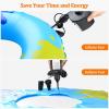 imagePULIDIKI Electric Air Pump for Inflatables Battery Air Pump Rechargeable Air Mattress Pump with 3 Nozzles Inflator Deflator for Air Mattress Beds Air Sofa Boat Pool Toys Swimming Rings