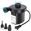 imagePULIDIKI Electric Air Pump for Inflatables Air Mattress Pump with 3 Nozzles Inflator Deflator Quick Air Pump for Air Mattress Beds Pool Toys Raft Boat Swimming Rings AC 110V 130W