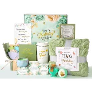 imagePULIDIKI Birthday Gifts for Women Unique Birthday Gifts Basket for Women Thoughtful Birthday Gifts for Mom Wife Sister Best Friend Her Self Care Box Relaxing Gifts Set Sage GreenSage Green