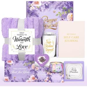 imageSelf Care Gifts for Women Get Well Soon Gift Baskets Unique Birthday Gifts for Women Spa Care Package Gift Box Relaxing Thinking of You Gift for Mom Her Sister Best Friend Girlfriend PinkPurple